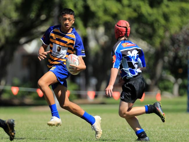 SURFERS PARADISE RUGBY, GOLD COAST , AUSTRALIA - April 10, 2021: Far North Coast U13s v USQ Saints U13s - Day Two of King of the Country rugby tournament.Played at Surfers Paradise Eagles Rugby Ground at Southport. Picture: Scott Powick Newscorp