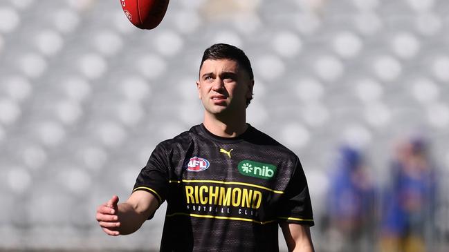 Tim Taranto’s ball use let him down on Saturday. Picture: Will Russell/AFL Photos via Getty Images