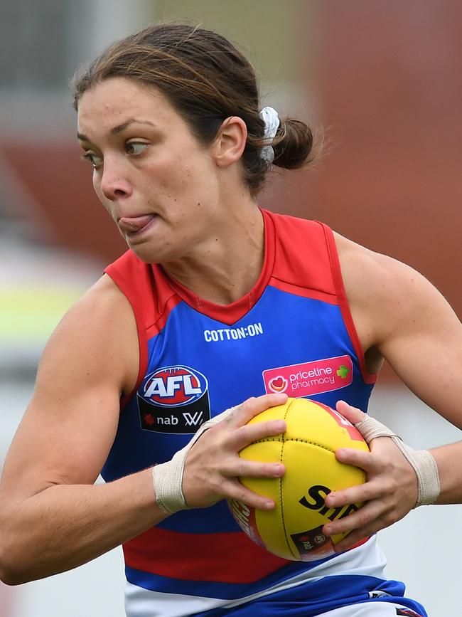 Ellie Blackburn of the Bulldogs. Picture: Steve Bell/Getty Images