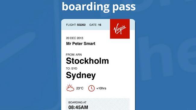 What the new boarding pass would look like. Picture: Peter Smart