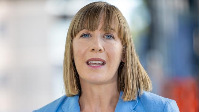 Minister for Transport Jo Haylen answers questions about using a taxpayer funded driver to go to a boozy winery lunch. Picture Thomas Lisson