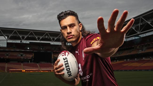 State of Origin 2022 Queensland Maroons team media Day from Suncorp Stadium, Queensland. Tino Fa'asuamaleaui. Picture: Zak Simmonds