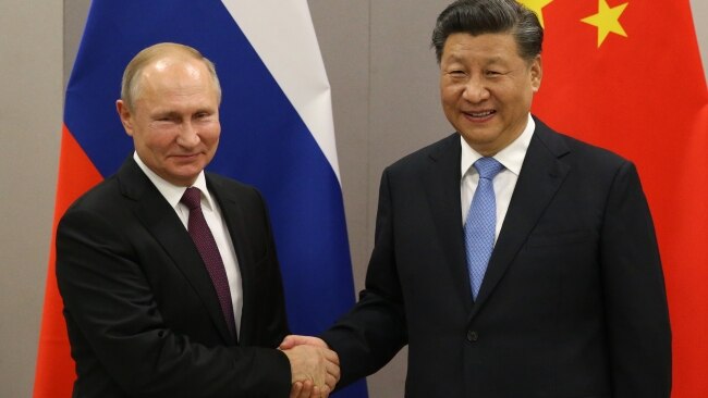 Chinese President Xi Jinping pictured with his Russian counterpart Vladimir Putin. Picture: Getty Images