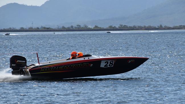 The Supernova team competing at Race 2 Rescue at Kinchant Dam west of Mackay, an event of pure adrenaline and death-defying speeds. Picture: Lillian Watkins