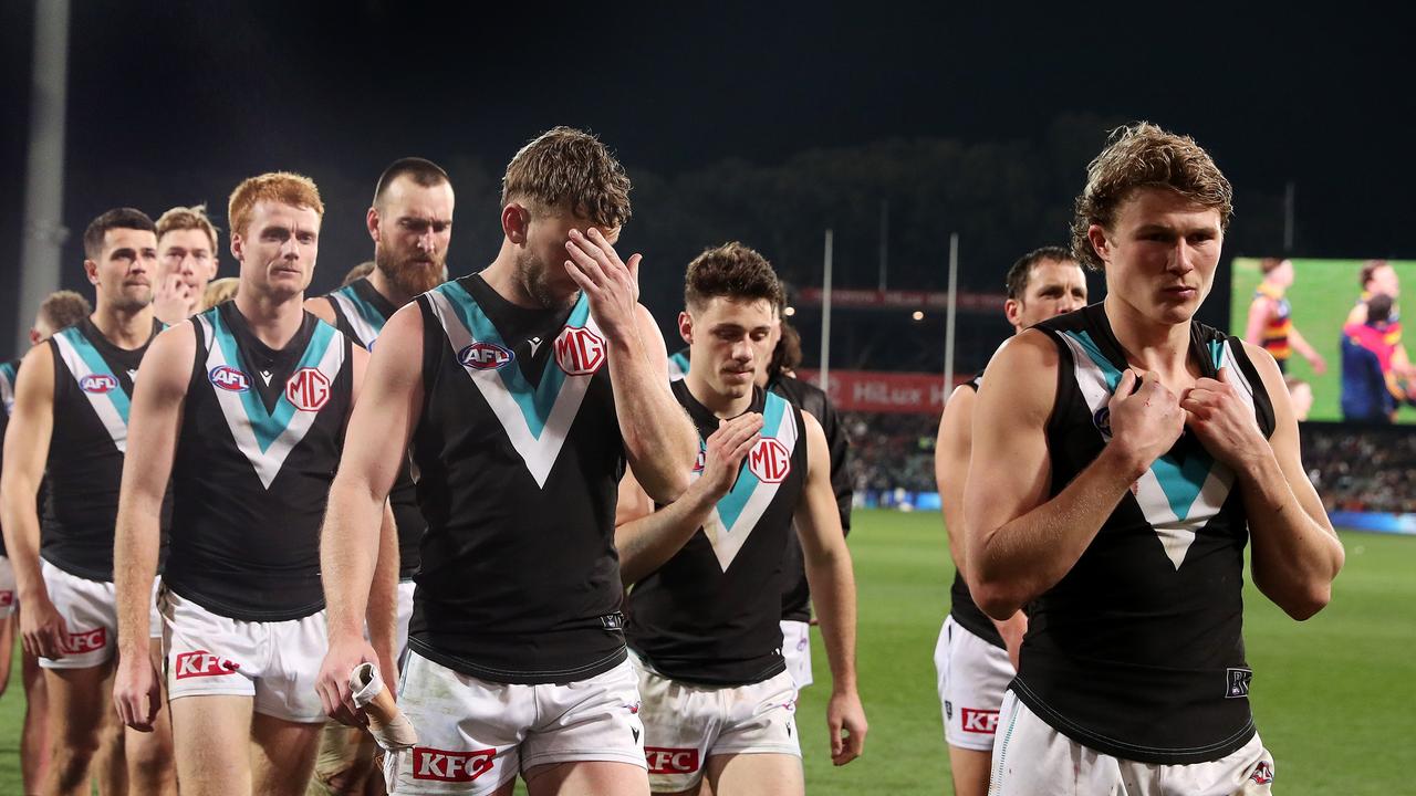 Kingsley is not underestimating Port despite four losses in a row. Picture: Sarah Reed/AFL Photos via Getty Images