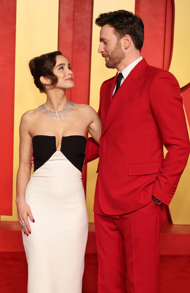 Evans and his wife Alba Baptista. Picture: Amy Sussman/Getty Images