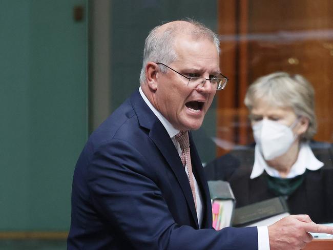 CANBERRA, AUSTRALIA NewsWire Photos FEBRUARY 17, 2022:Prime Minister Scott Morrison during Question Time in the House of Representatives in Parliament House Canberra.Picture: NCA NewsWire / Gary Ramage