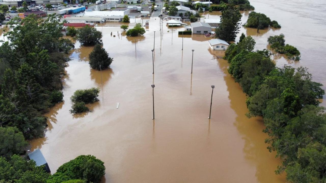 The Gympie netball courts (pictured here on February 27, the day before the season was meant to start) was inundated by the Mary River during the 2022 floods. Photo: Facebook