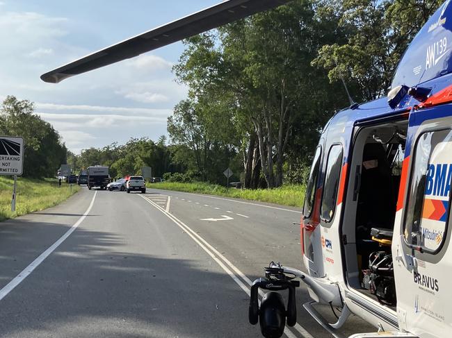 Mackay. Emergency crews were called to a head-on crash on the Bruce Highway at Kuttabul about 2.40pm on December 28. Picture: BMA CQ Rescue