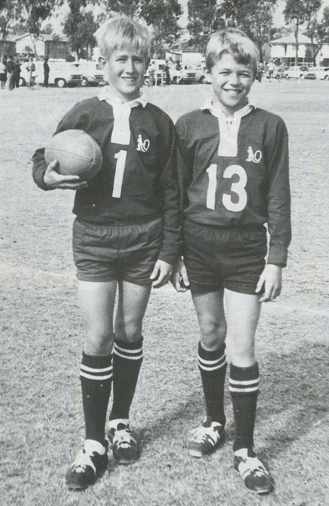 Wally Lewis (right) in 1971 with team fullback Melton Wagner.