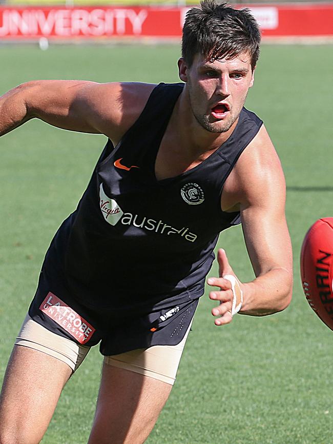 Nic Newman is enjoying life at Carlton. Picture: Ian Currie