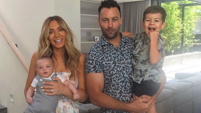 Nadia and Jimmy Bartel with their sons Henley and Aston.