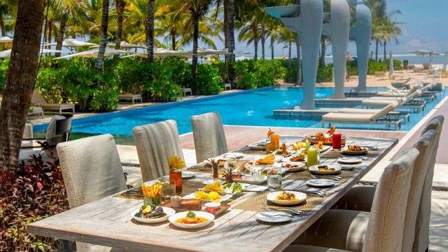 Soleil is right by the pool, for a lazy Sunday brunch. Picture: The Mulia