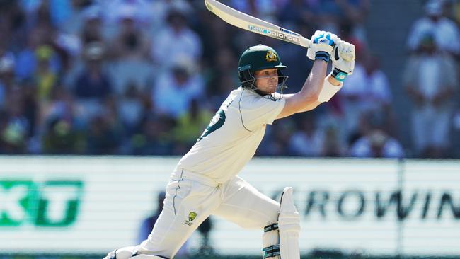 Steve Smith hits out on day one. Picture: AAP