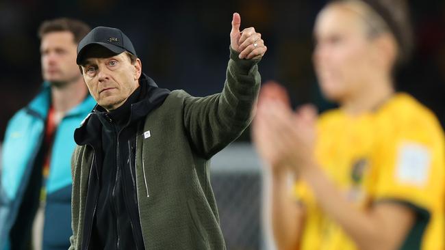 Tony Gustavsson thanks the supporters. Picture: Catherine Ivill/Getty Images