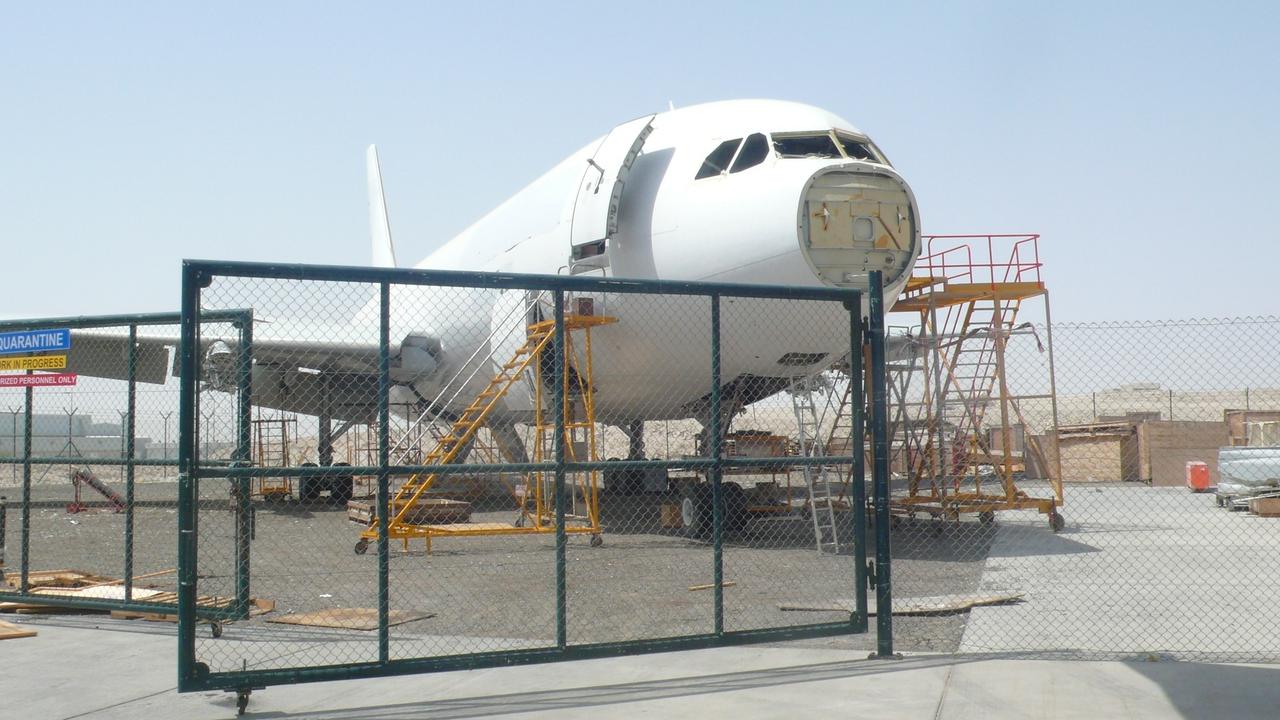 Examples of company 360-DMG dismantling an aircraft for recycling and upcycling purposes.