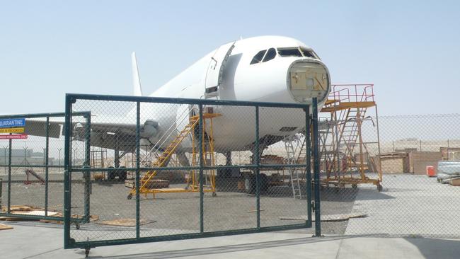 Examples of company 360-DMG dismantling an aircraft for recycling and upcycling purposes.