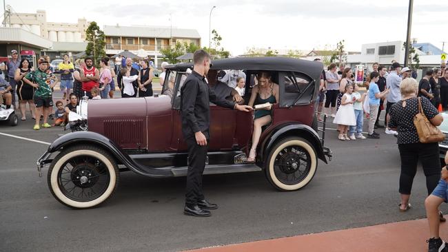Charlotte Landherr arriving at the 2023 Kingaroy State High School formal.