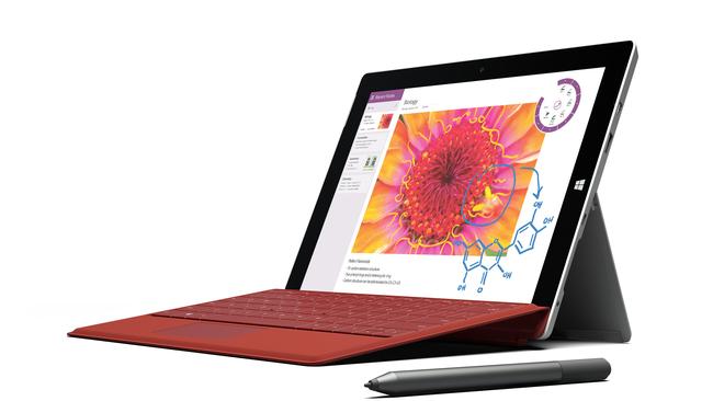 EMBARGOED TIL 12.01 WEDNESDAY 1 APRIL 2015 ... The Microsoft Surface 3 tablet. Picture: Supplied