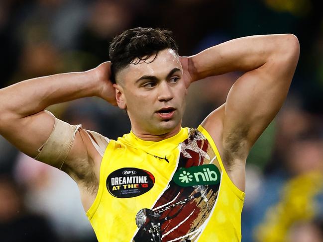 Tim Taranto and the Tigers are facing years of pain. Picture: Dylan Burns/AFL Photos via Getty Images