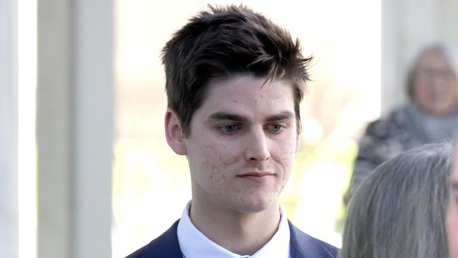 Former Brisbane Grammar School student Jake Barrientos outside the Brisbane Surpreme Court. Picture: Steve Pohlner