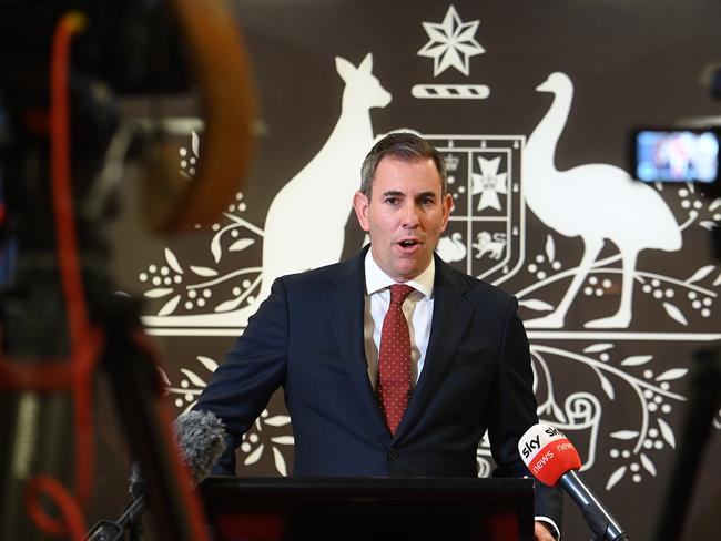 BRISBANE, AUSTRALIA - NewsWire Photos AUGUST 28, 2024:  Treasurer Jim Chalmers holds a press conference in Brisbane to address monthly inflation data out today.Picture: NewsWire / John Gass