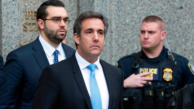 Michael Cohen, above centre, who’s described as Trump’s personal lawyer, is more his fixer or consigliere (Cohen once likened himself to Robert Duvall’s character, Tom Hagen, in The Godfather - the best-known consigliere). Photo: AP