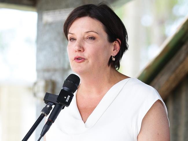 SYDNEY, AUSTRALIA - NewsWire Photos MARCH 09, 2021:  The NSW Labor Leader Jodi McKay  speaks at a Community Meeting about compulsory land acquisitions and rezoning near the Western Sydney Airport in Sydney, Australia. Picture: NCA NewsWire / Gaye Gerard