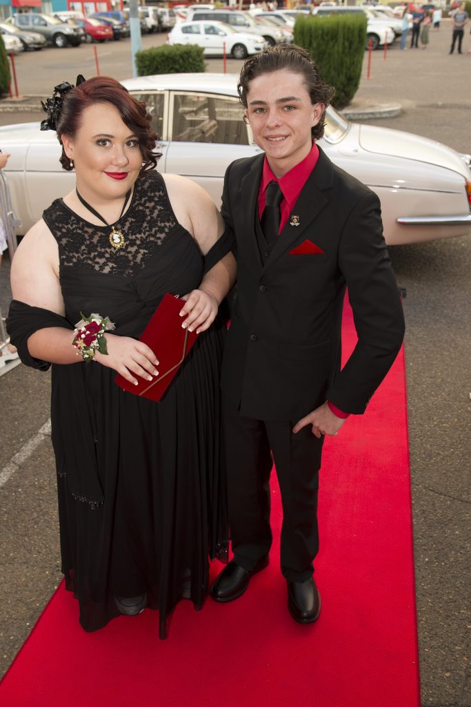 Livia Styles-Dargie and Shawn Garrod make their entrance on the red carpet. Picture: Kevin Farmer