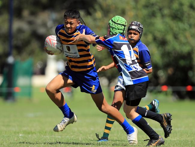 SURFERS PARADISE RUGBY, GOLD COAST , AUSTRALIA - April 10, 2021: Far North Coast U13s v USQ Saints U13s - Day Two of King of the Country rugby tournament.Played at Surfers Paradise Eagles Rugby Ground at Southport. Picture: Scott Powick Newscorp