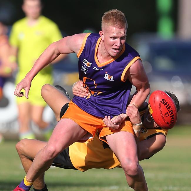 Kaine Herbert playing for Goulburn Valley last year at Mooroopna. Picture: Yuri Kouzmin