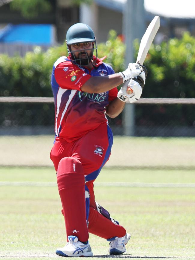 Ranvir Singh Basra bats for Mulgrave Punjabi in the Cricket Far North (CFN) second grade match between Mulgrave Punjabi and Cairns Rovers, held at Griffiths Park. Picture: Brendan Radke