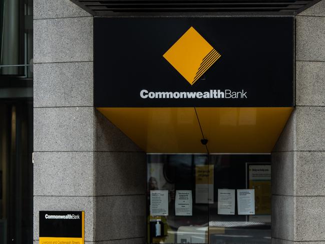 SYDNEY, AUSTRALIA - NewsWire Photos December 11, 2020: Commonwealth Bank Signage at a branch in the Sydney CBD. Picture: NCA NewsWire / James Gourley