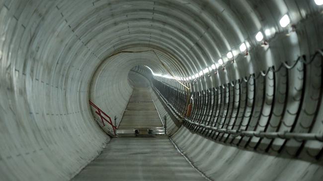 The new Sydney Metro Tunnel at Barangaroo. Picture: Tim Hunter