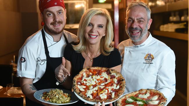 Scoozi owners (L-R) Leigh Bruno, Amelia Bruno and Phillip Bruno celebrate their 10th anniversary. Picture: Josie Hayden
