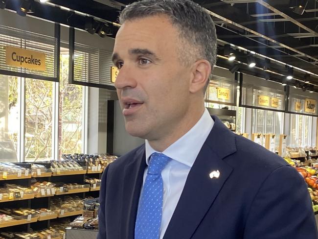 South Australian Premier Peter Malinauskas at Drakes , Wayville , regarding legislation to allow earlier trading on Sundays .  Picture: Riley Walter