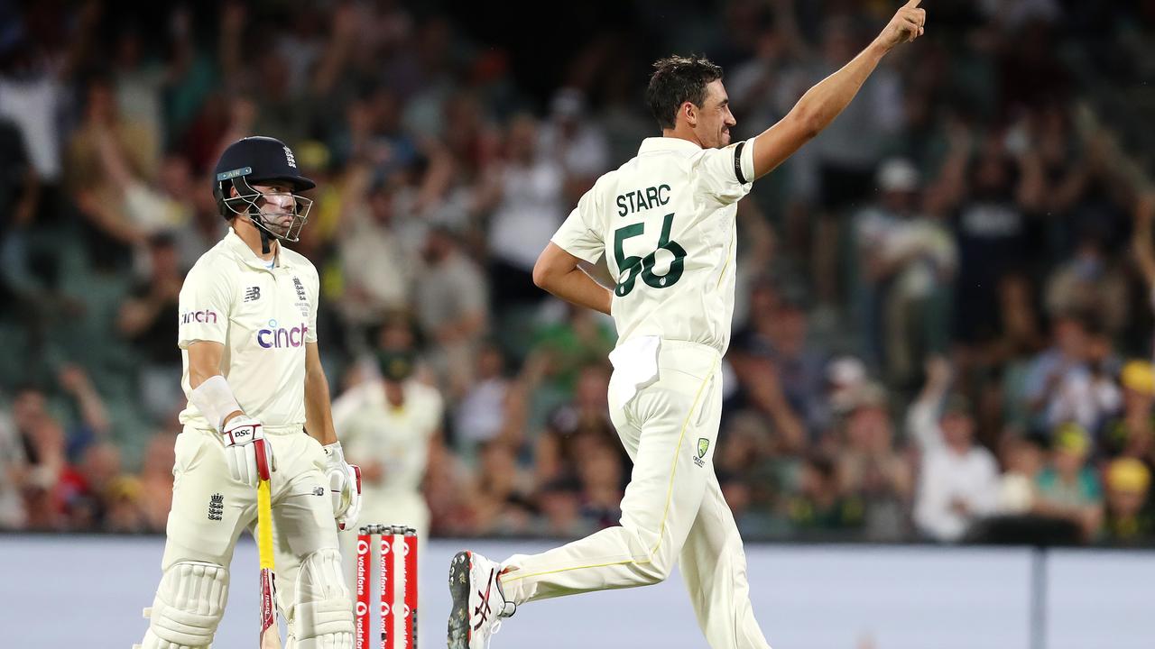 Mitchell Starc has dismissed Rory Burns twice in the series. Photo by Sarah Reed – CA/Cricket Australia via Getty Images