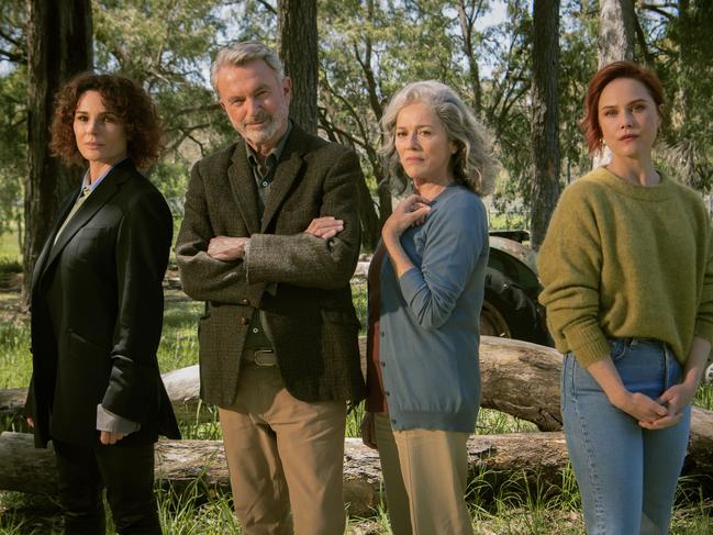 Sam Neill is joined by (from left to right) Danielle Cormack, Sarah Peirse and Eryn Jean Norvill in The Twelve Season 3. Picture: BINGE/Daniel Asher Smith