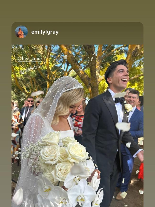 Wedding of Max Burford and Eliza Hodgson at Glen Lea Homestead in the Adelaide Hills. Picture: @emilylgray