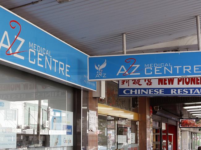 A2Z Medical Centre in Lakemba which has been closed due to 2 positive COVID tests. Picture: Jonathan Ng