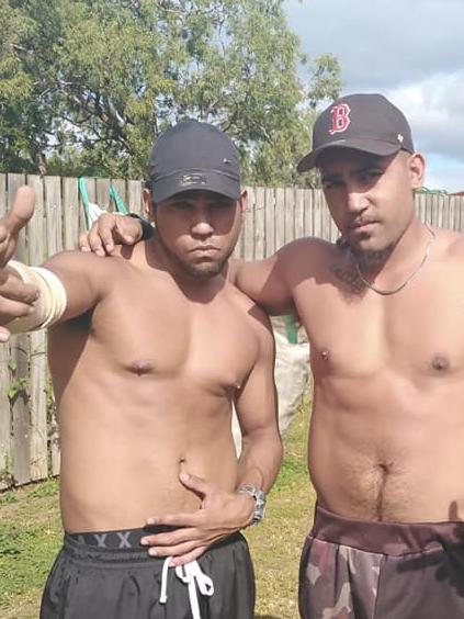 Aubrey Donahue (right) was fatally shot by police in Mareeba on March 25, 2023. His twin brother Algen Donahue is pictured on the left. Picture: Supplied