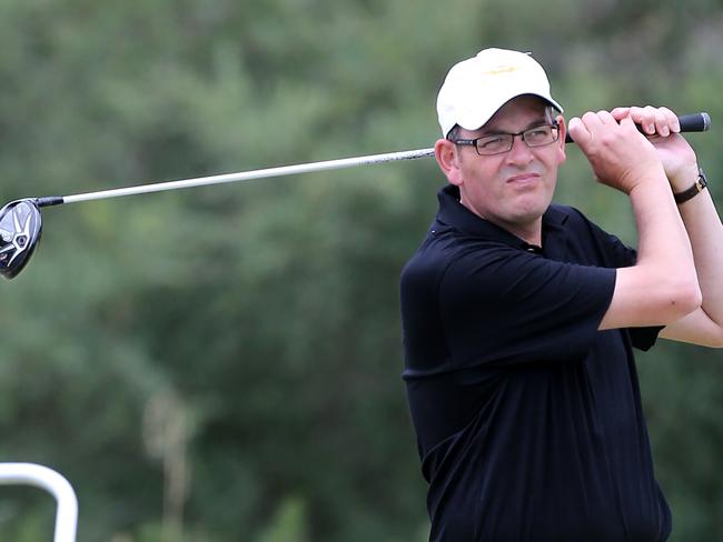 Premier's Cup held today for charity. Daniel Andrews playing, as well as Ricky Ponting, Damien Oliver, Glenn Archer, Picture Yuri Kouzmin