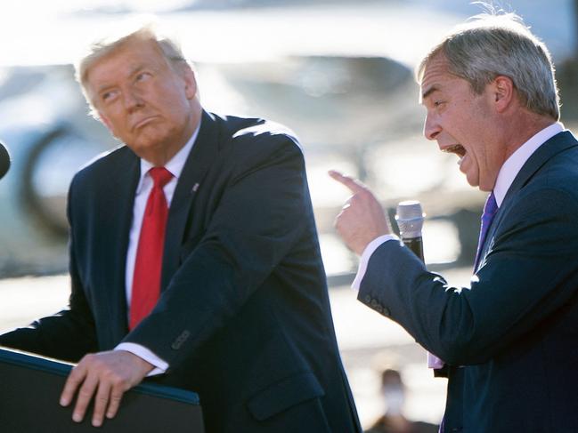 Donald Trump and Nigel Farage. Picture: AFP