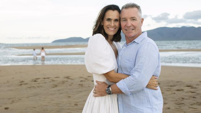 Amanda and Paul Green on Pallarenda Beach in Townsville. Signs of CTE were found post-mortem in the decorated rugby league player.