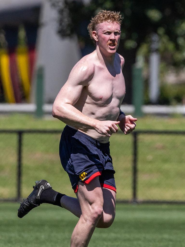 Clayton Oliver training at Gosch Paddock. Picture: Jason Edwards