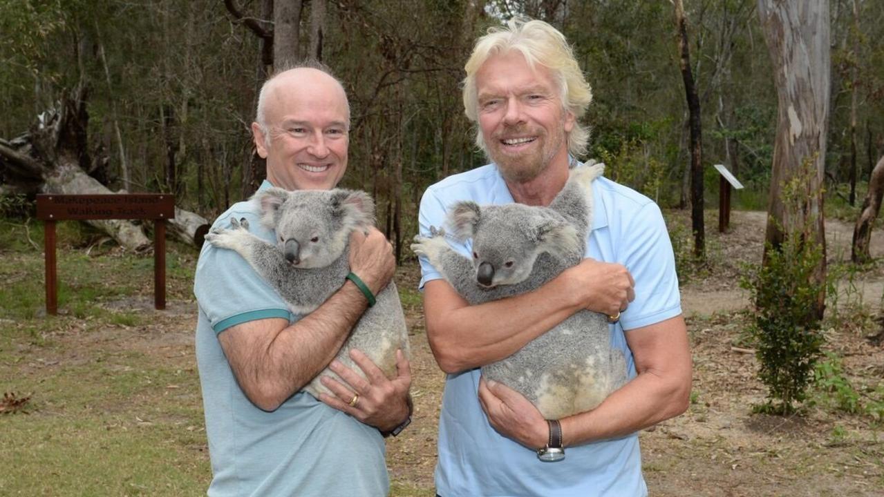 Makepeace Island owners Brett Godfrey and Sir Richard Branson.