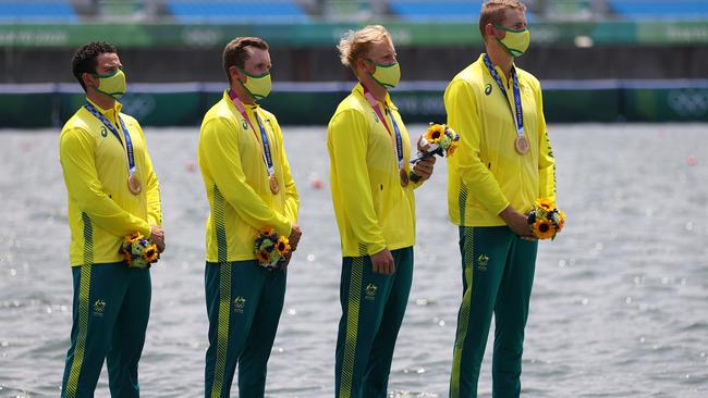 The Aussies grabbed a bronze in the quadruple sculls.