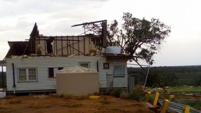 The roof was torn off one house at Merbein. Picture: Leonie Dam