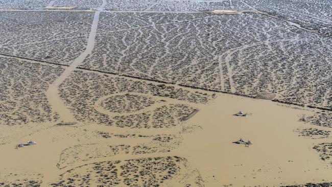 Gas wells on the Cooper Creek flood plains. Picture: Doug Gimesy