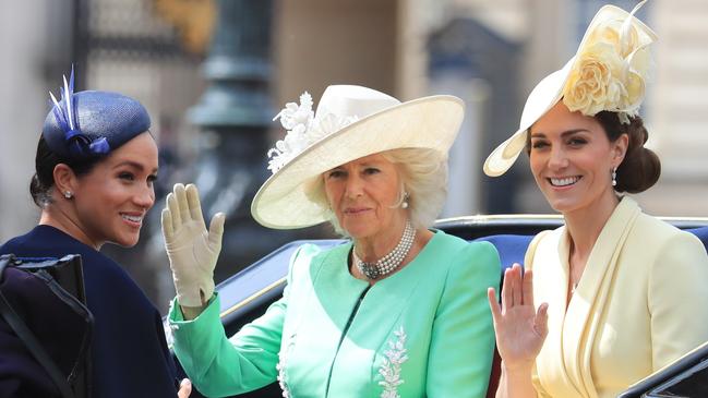 The Duchess of Sussex, Duchess of Cornwall and the Duchess of Cambridge at the Trooping the Colour ceremony. Picture: Gareth Fuller/PA Wire